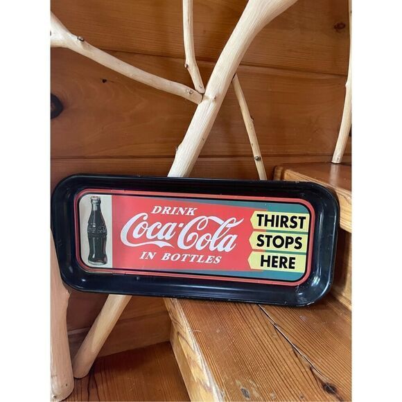 2003 Issue COCA-COLA "VINTAGE" Diecast Metal "SERVING" TRAY: "THIRST Stops Here" - Picture 1 of 3
